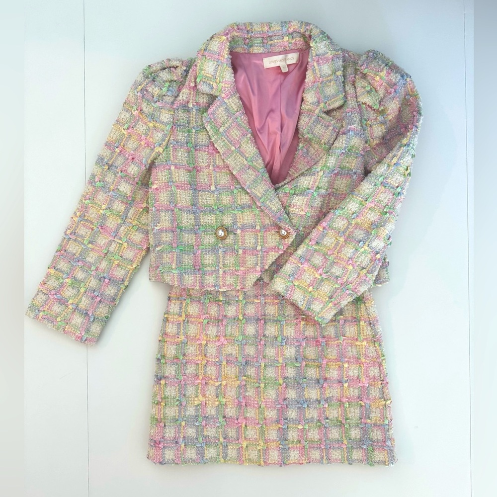 LoveShackFancy Girls Tweed Set